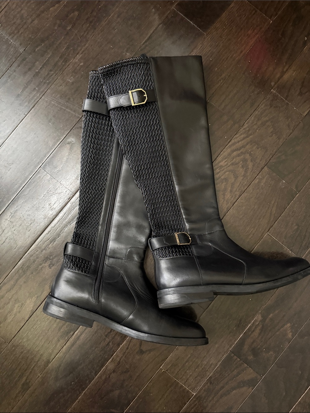 Women’s Cole Haan Black Knee-High Riding Boots - Classic Leather Style! New!